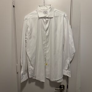 Calvin Klein Men’s XL Dress LS White Shirt (17.5 34/35) Slim Fit Stretch Wrinkle